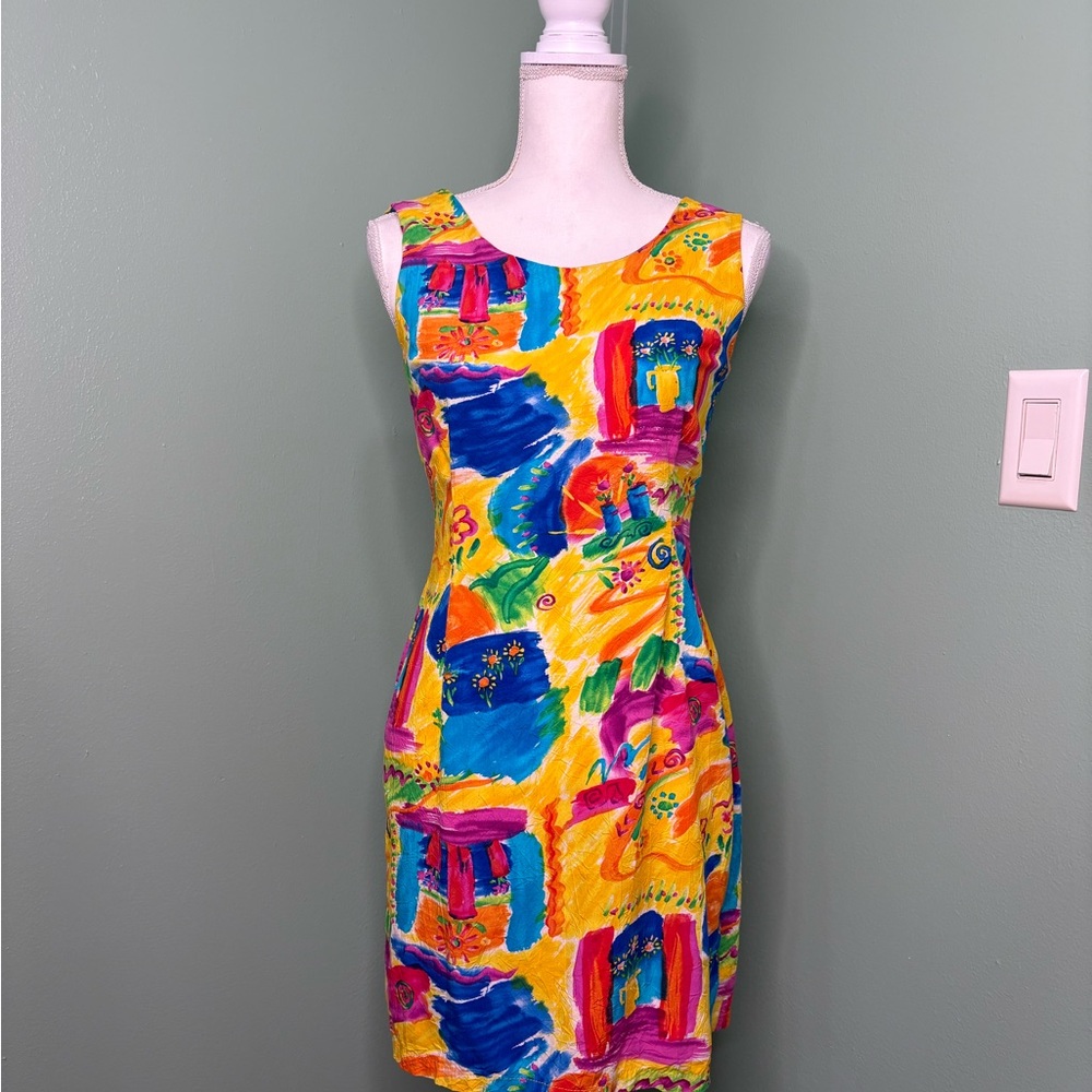 Vibrant Multicolor Sleeveless Mini Dress